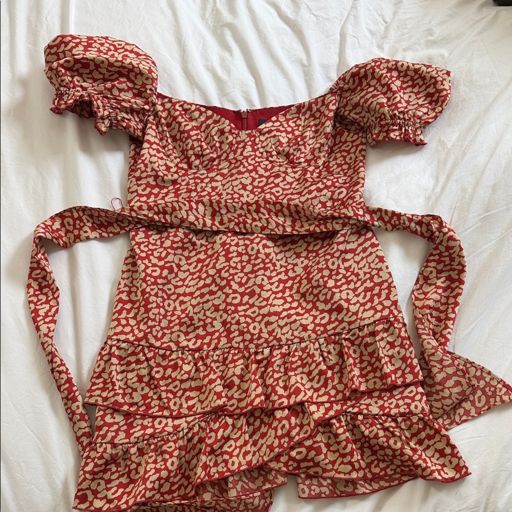 MAJORELLE Red and Cream Kids Dress